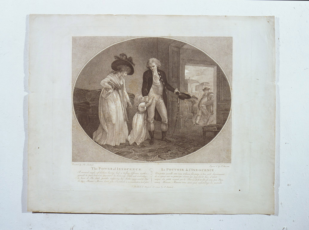 coppia di sposi con figlia (stampa) di Masetti F, Stothard Thomas (sec. XX)