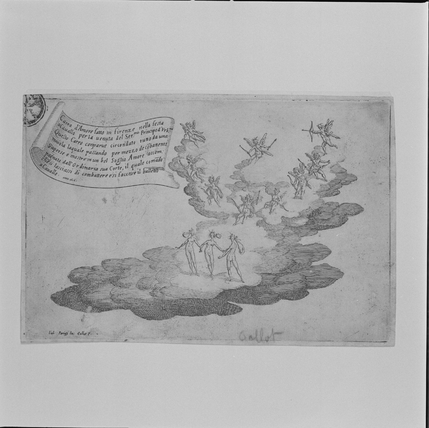 carro allegorico dell'amore (stampa) di Callot Jacques, Parigi Giulio (sec. XVII)