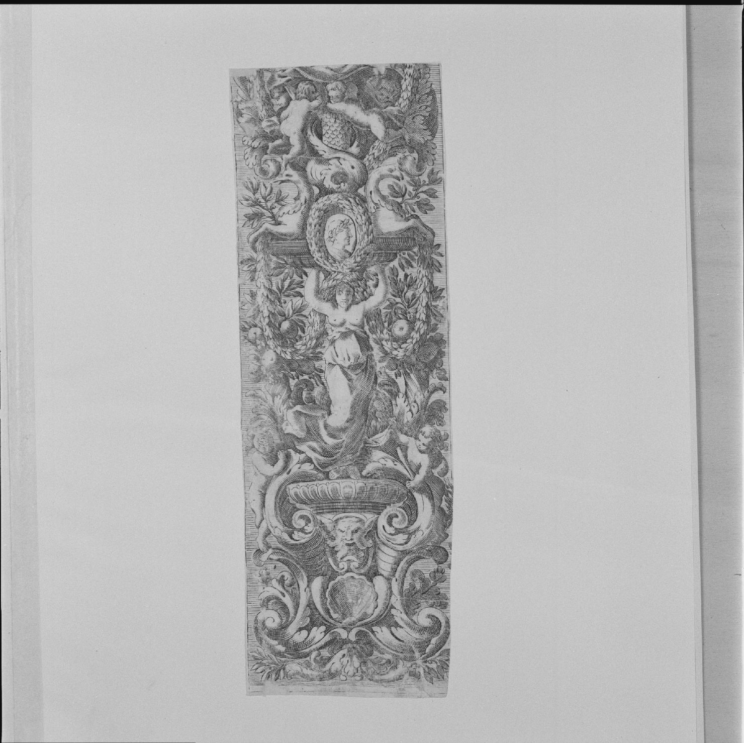 motivo decorativo a candelabra (stampa) di Le Pautre Jean (sec. XVII)