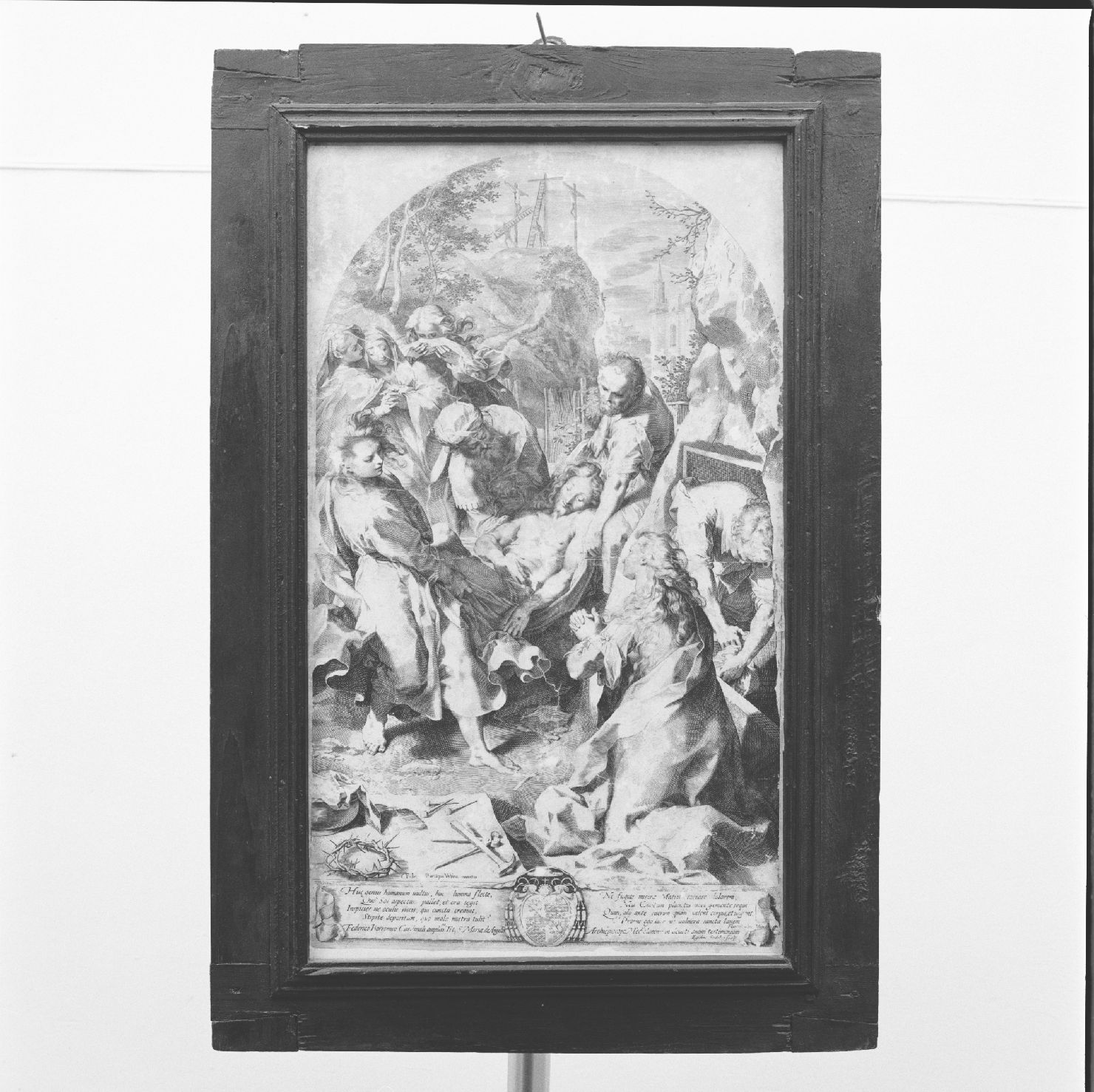 deposizione di Cristo nel sepolcro (stampa) di Fiori Federico detto Barocci, Sadeler Gillis il Giovane (fine/inizio secc. XVI/ XVII)