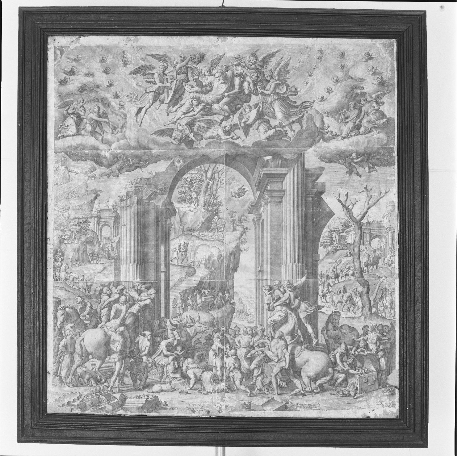 adorazione dei Magi (stampa) di Peruzzi Baldassarre, Tibaldi Domenico (bottega) (sec. XVI)