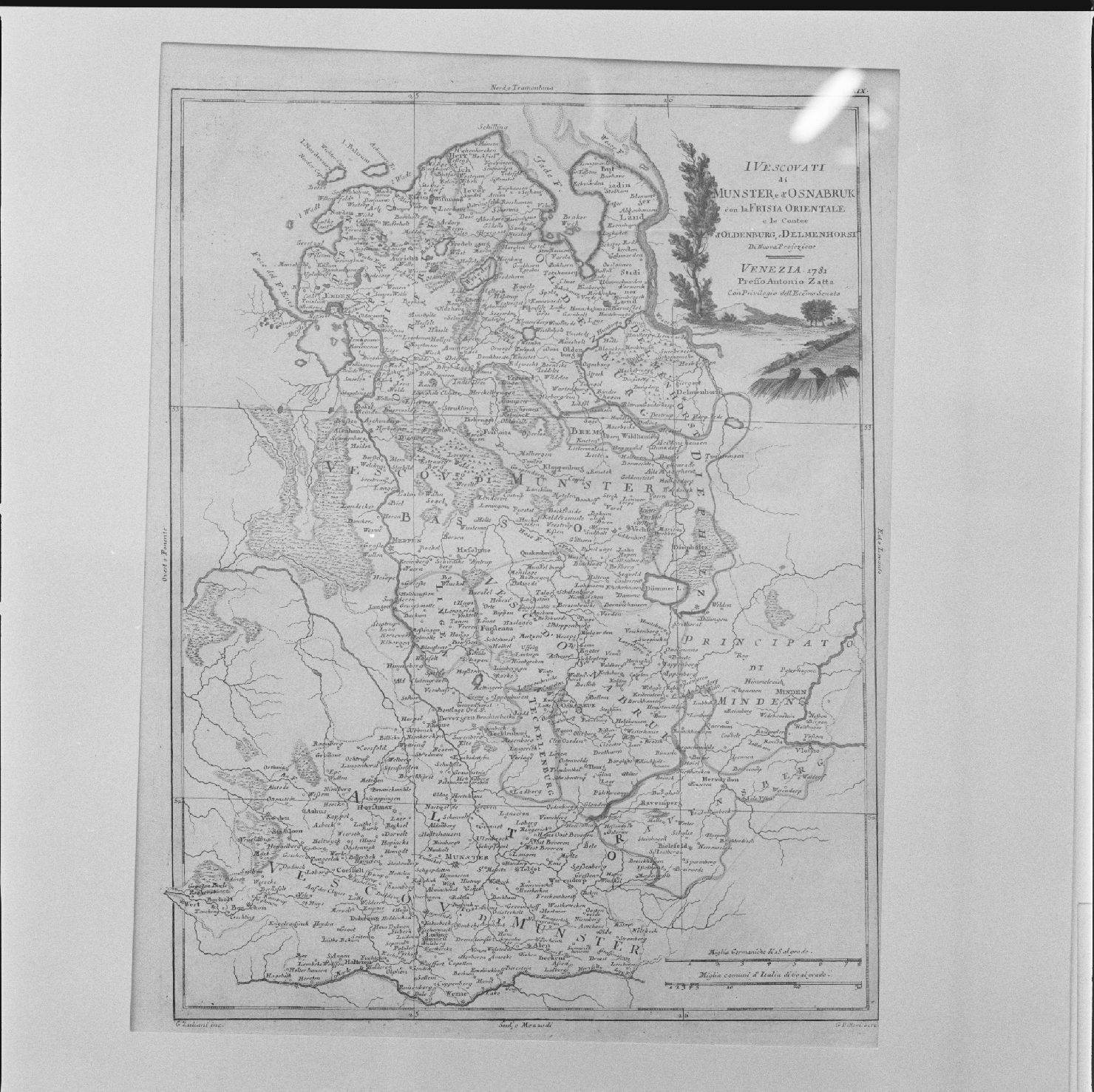 carta geografica della Germania centro - orientale (stampa colorata a mano, serie) di Zuliani Giuliano, Pitteri Marco Alvise - ambito europeo (sec. XVIII)