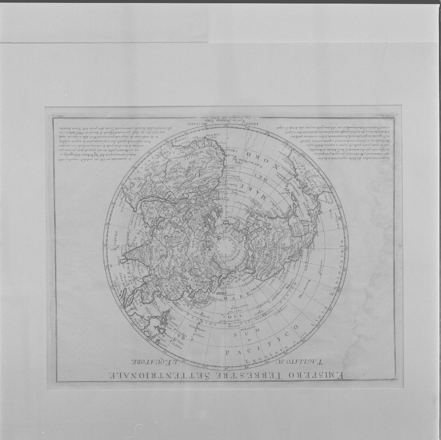 carta geografica dell'Emisfero settentrionale (stampa colorata a mano, elemento d'insieme) di Robert de Vagondy Gilles, Pitteri Marco Alvise, Zuliani Giuliano (sec. XVIII)