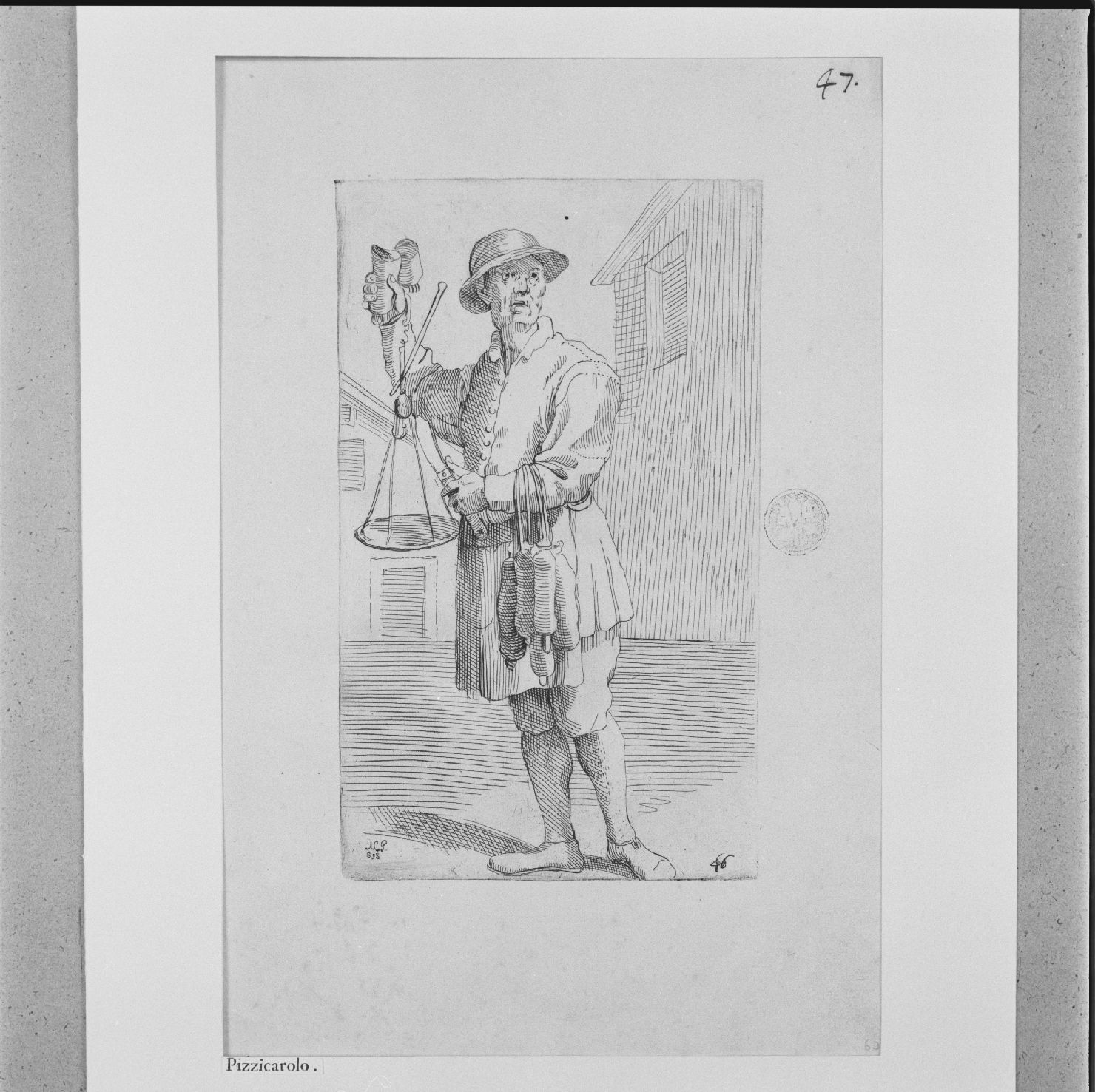 arte per via: pizzicagnolo (stampa, elemento d'insieme) di Carracci Annibale, Guillain Simon II (sec. XVII)