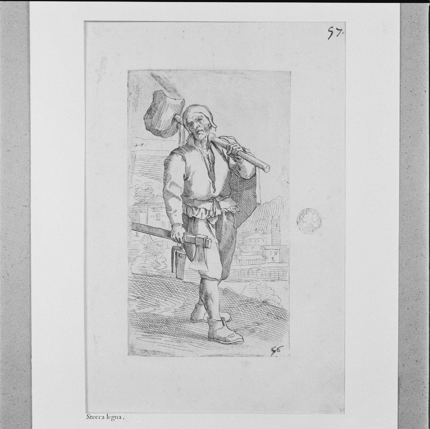 arte per via: spaccalegna (stampa, elemento d'insieme) di Carracci Annibale, Guillain Simon II (sec. XVII)