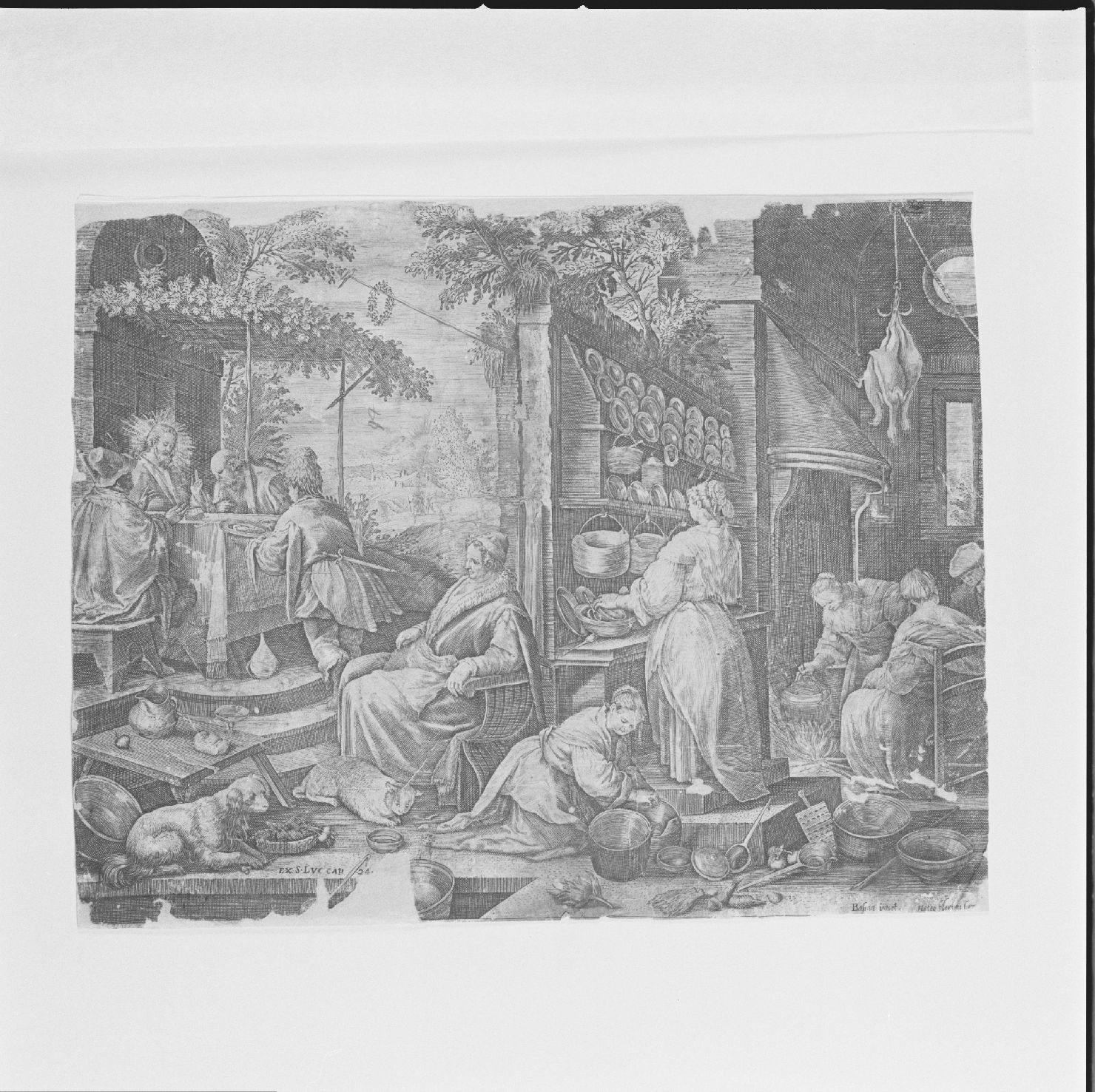 cena di Emmaus (stampa) di Dal Ponte Jacopo detto Jacopo Bassano, Floris Matteo (fine/inizio secc. XVI/ XVII)