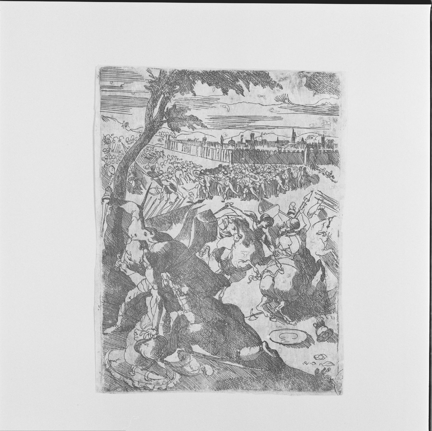 scena di battaglia (stampa) di Boscoli Andrea (attribuito) - ambito toscano (fine/inizio secc. XVI/ XVII)