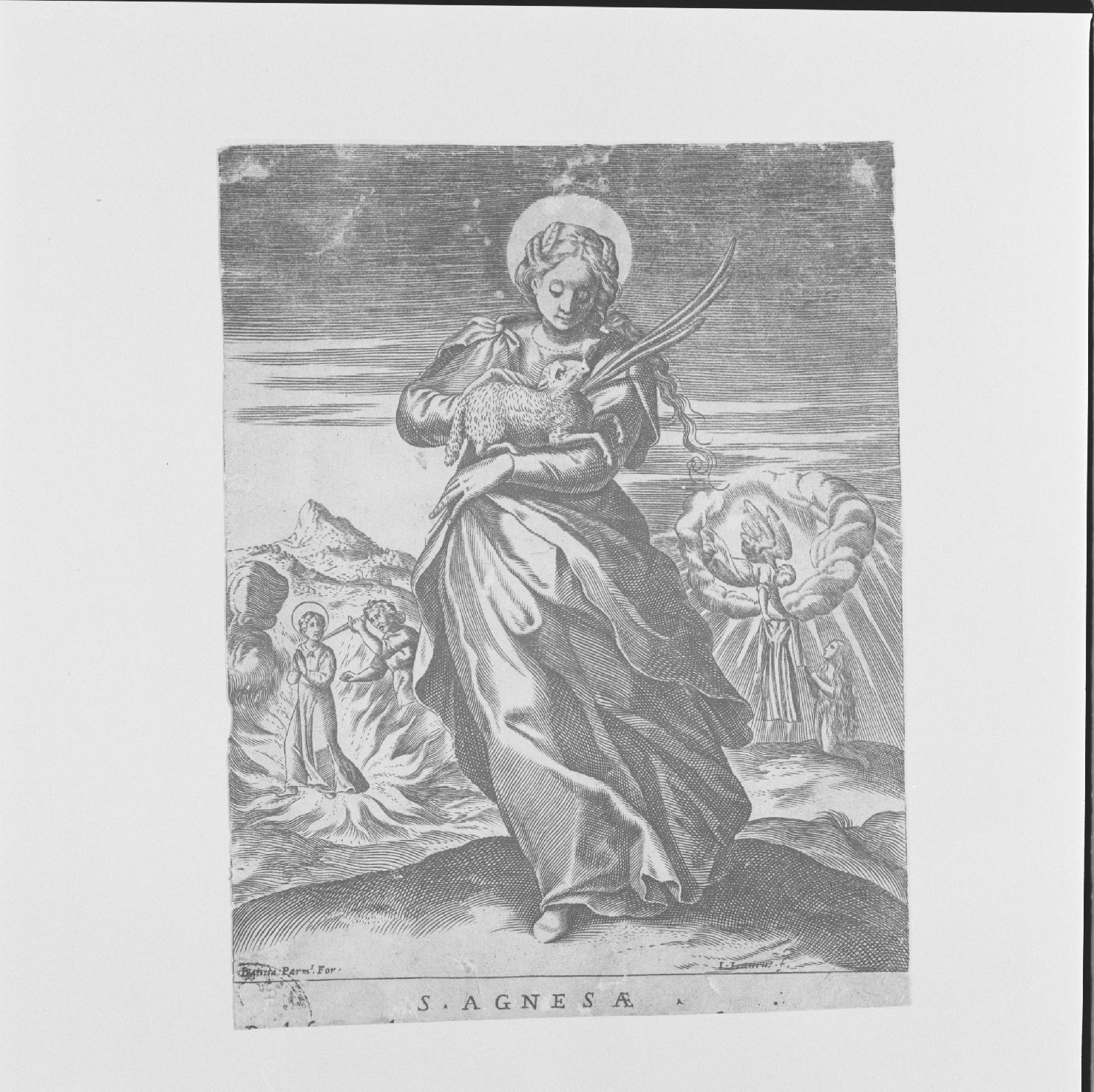 Sant'Agnese (stampa) di Lauro Jacopo (sec. XVI)