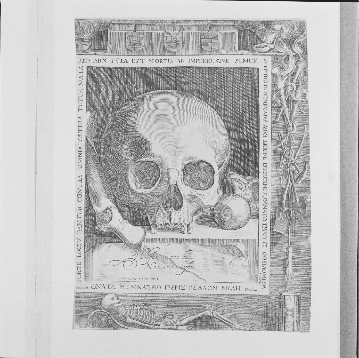 allegoria della morte (stampa, frammento) di Bloemaert Abraham, Saenredam Giovanni (fine/inizio secc. XVI/ XVII)