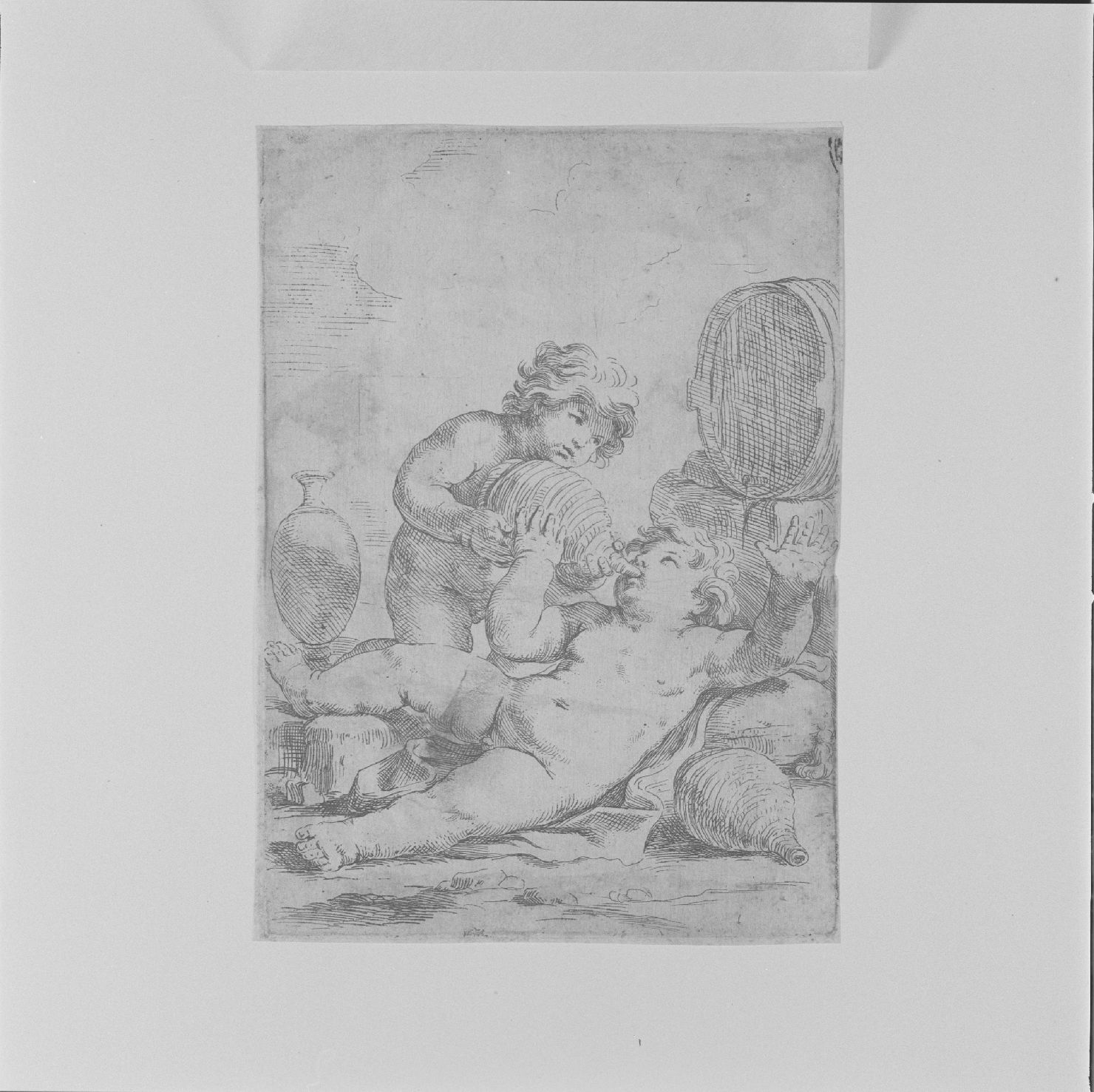 putti ebbri (stampa) di Lolli Lorenzo (sec. XVII)