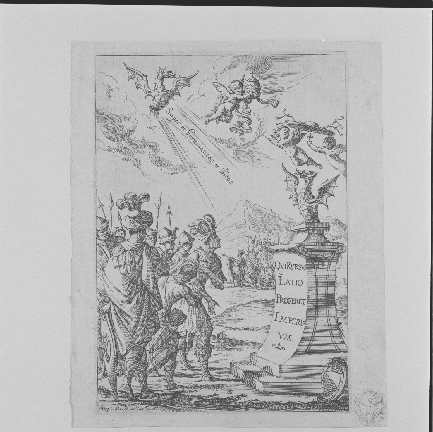 allegoria satirica del trionfo della Chiesa (stampa) di Mitelli Giuseppe Maria (sec. XVII)