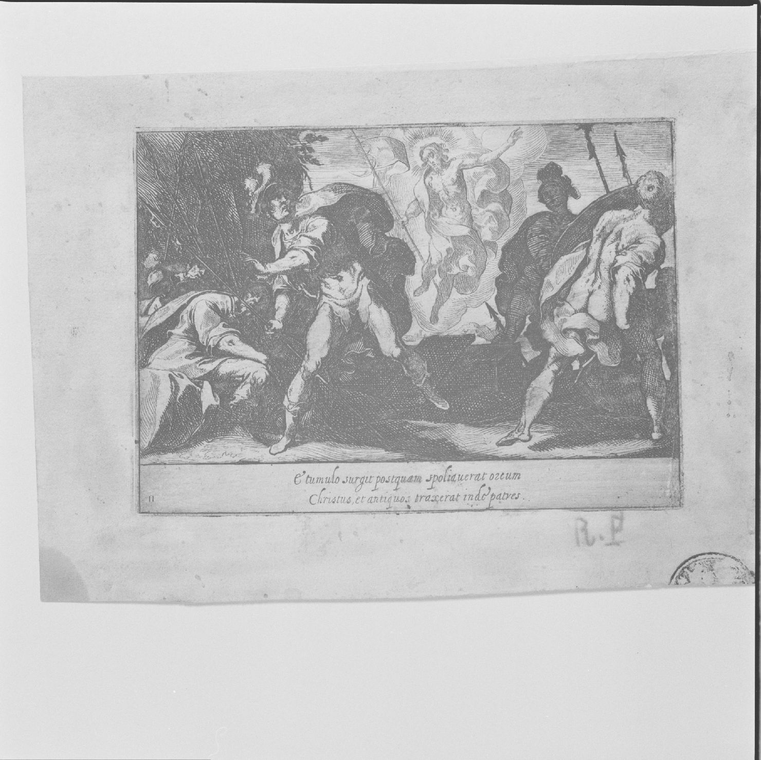 resurrezione di Cristo (stampa, elemento d'insieme) di Schiaminossi Raffaello (sec. XVII)