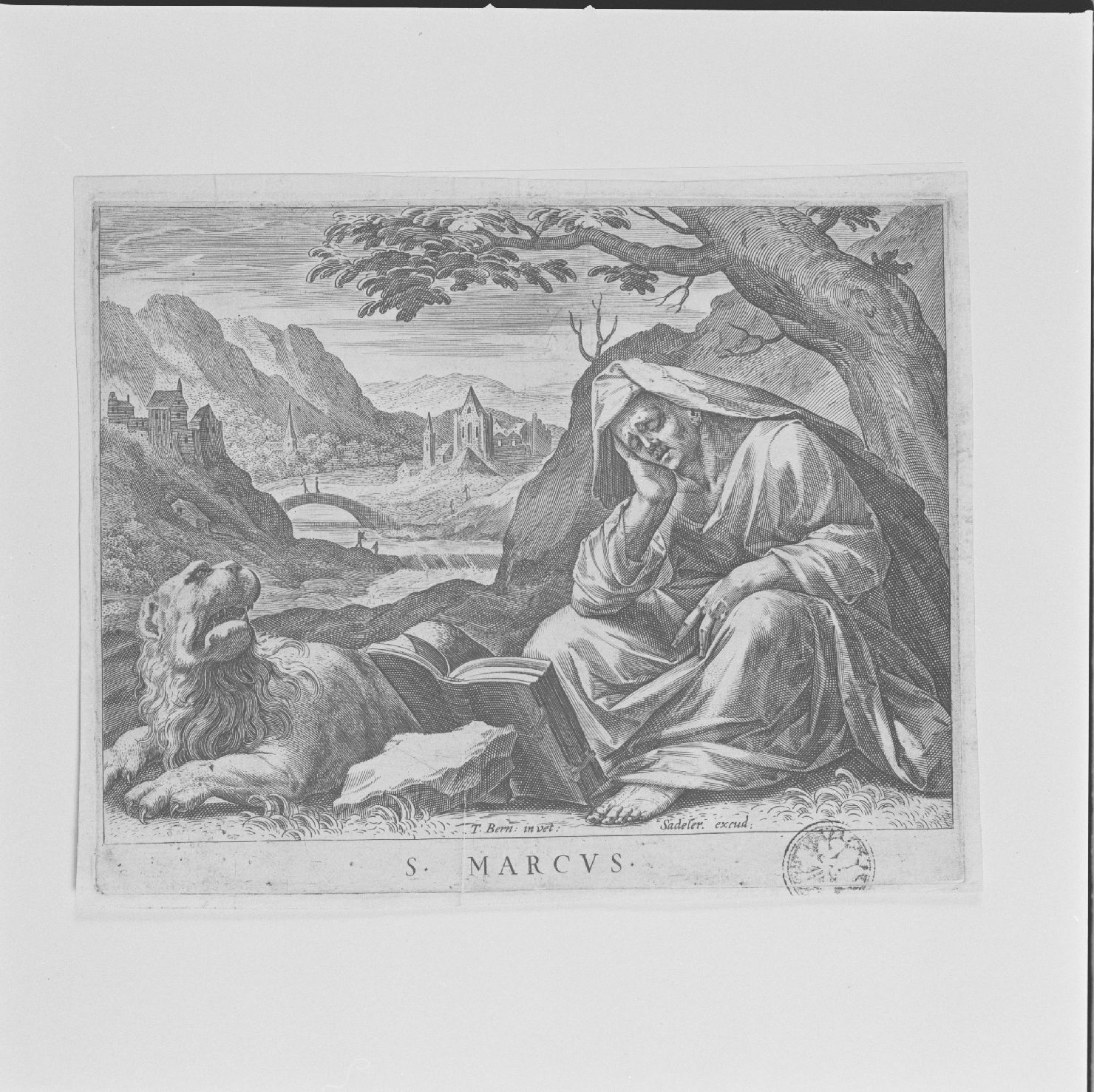San Marco (stampa, elemento d'insieme) di Bernardi Theodorus - ambito fiammingo, ambito fiammingo (seconda metà sec. XVI)