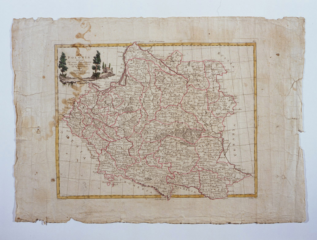carta geografica della Polonia (stampa, serie) di Zuliani Giuliano, Pitteri Giovanni (sec. XVIII)
