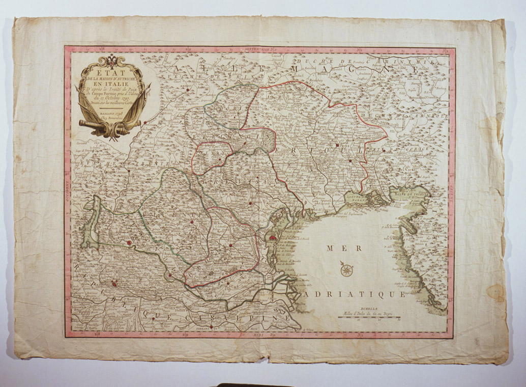 carta geografica della regione austriaca in Italia (stampa a colori) - ambito veneto (sec. XVIII)