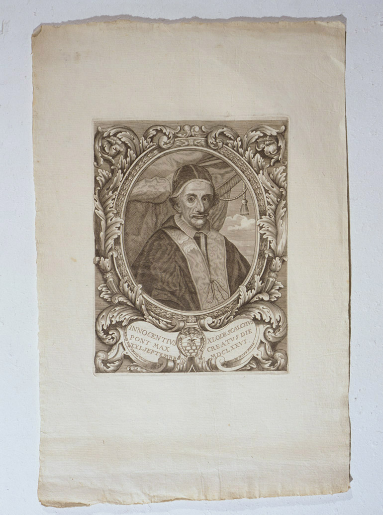 ritratto di Innocenzo XI Odescalchi (stampa, serie) di Billy Nicolò il Vecchio (prima metà sec. XVIII)