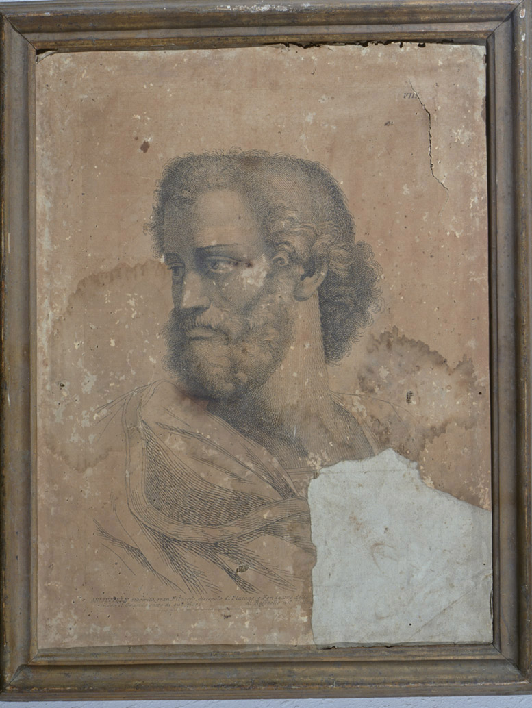 testa di Aristotele (stampa, serie) di Fidanza Paolo, Sanzio Raffaello (sec. XVIII)