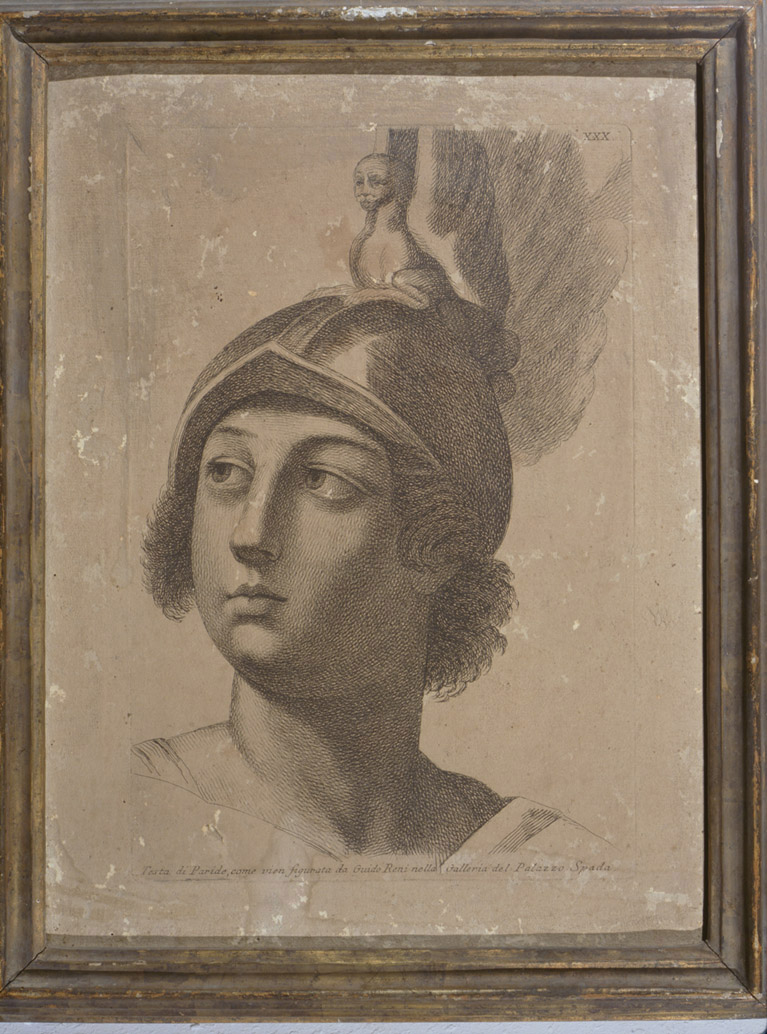 testa di Paride (stampa) di Fidanza Paolo, Reni Guido (sec. XVIII)
