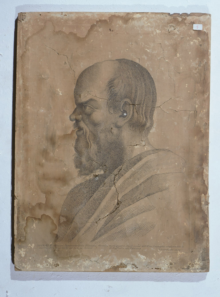 testa di Socrate (stampa, serie) di Fidanza Paolo, Sanzio Raffaello (sec. XVIII)