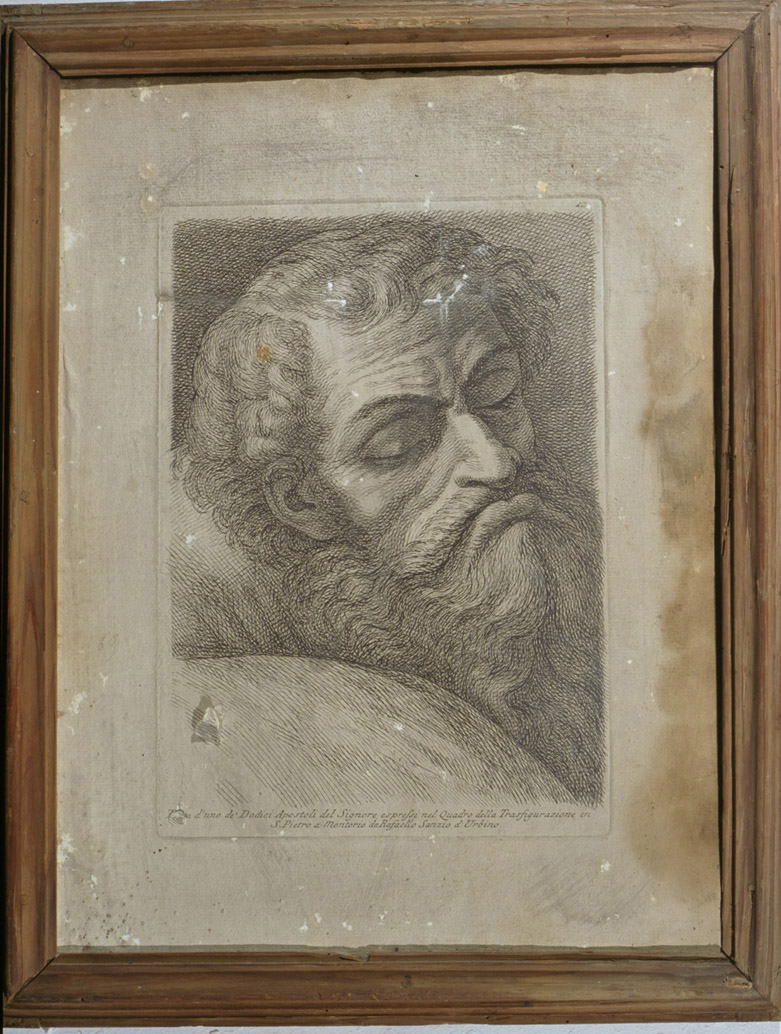 testa di Giuda Iscariota (stampa, serie) di Fidanza Paolo, Sanzio Raffaello (sec. XVIII)