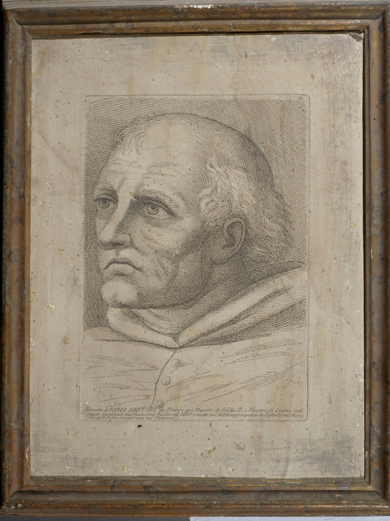ritratto di Fazio Santori (stampa, serie) di Fidanza Paolo, Sanzio Raffaello (sec. XVIII)