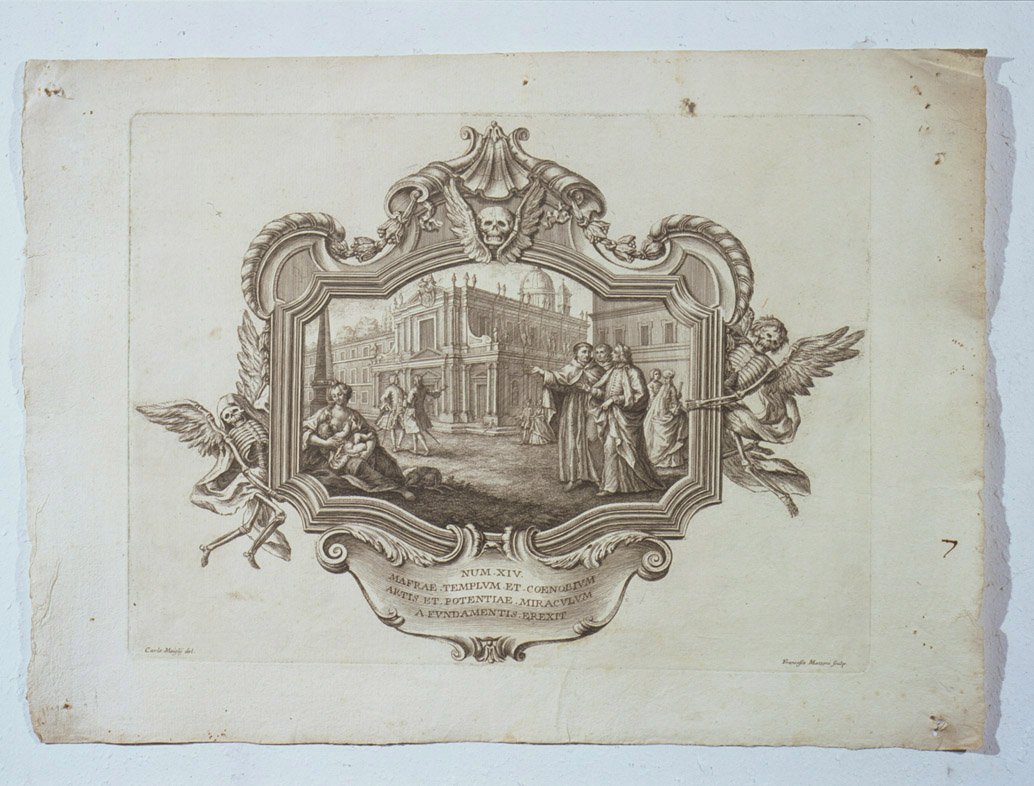 veduta di una chiesa (stampa, serie) di Maiglij Carlo, Mazzoni Francesco (metà sec. XVIII)