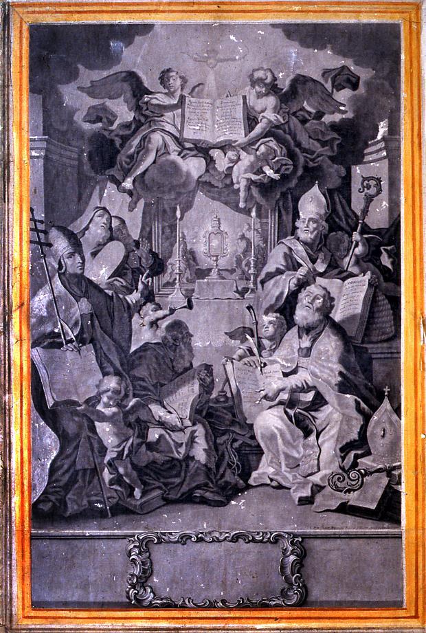 Padri della Chiesa e Spirito Santo (stampa, stampa composita) di Rugendas Christian Johann (sec. XVIII)