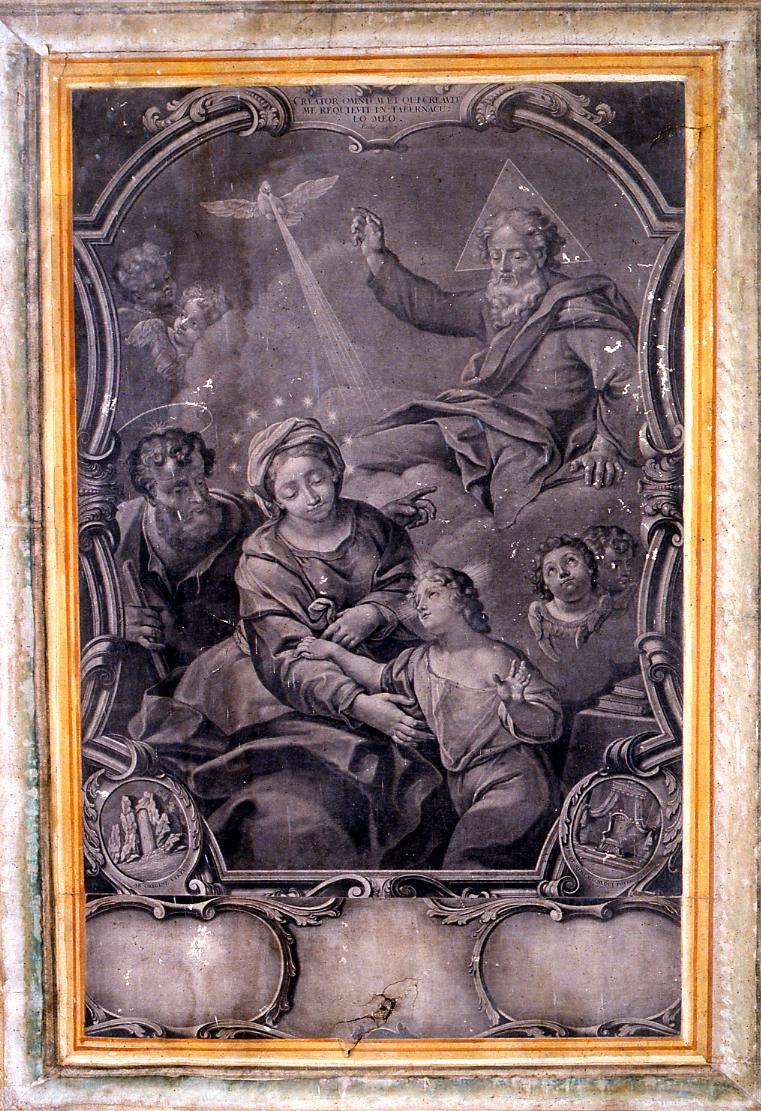 Sacra Famiglia con Dio Padre (stampa, stampa composita) di Marchesini Alessandro (sec. XVIII)