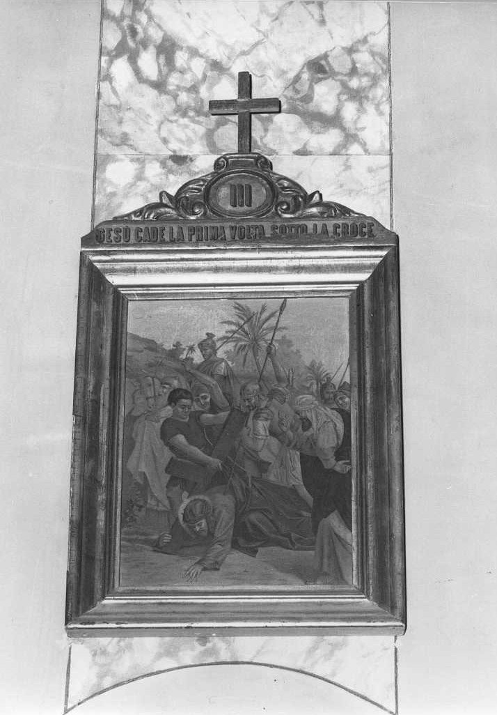 stazione V: Gesù aiutato da Simone il Cireneo a portare la croce (stampa, elemento d'insieme) - ambito marchigiano (primo quarto sec. XX)
