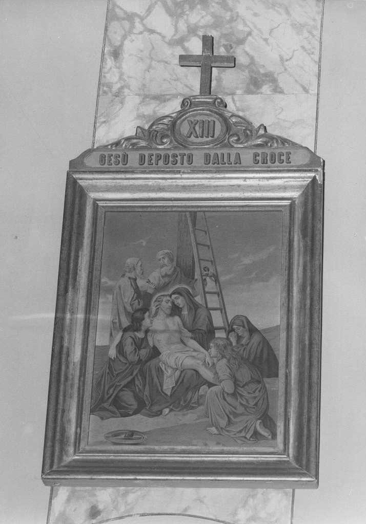 stazione IX: Gesù cade sotto la croce la terza volta (stampa, elemento d'insieme) - ambito marchigiano (primo quarto sec. XX)