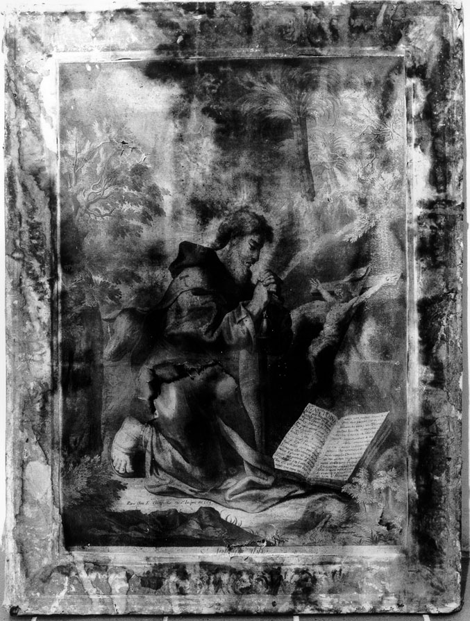 Sant'Antonio Abate (stampa) di Le Brun Charles, Charpentier Etienne (seconda metà sec. XVII)