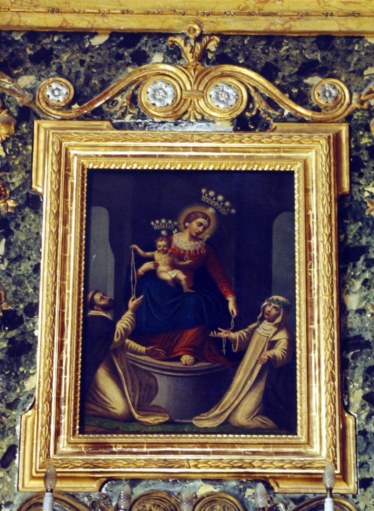 Madonna del Rosario (stampa, elemento d'insieme) - ambito italiano (ultimo quarto, inizio sec. XIX, sec. XX)