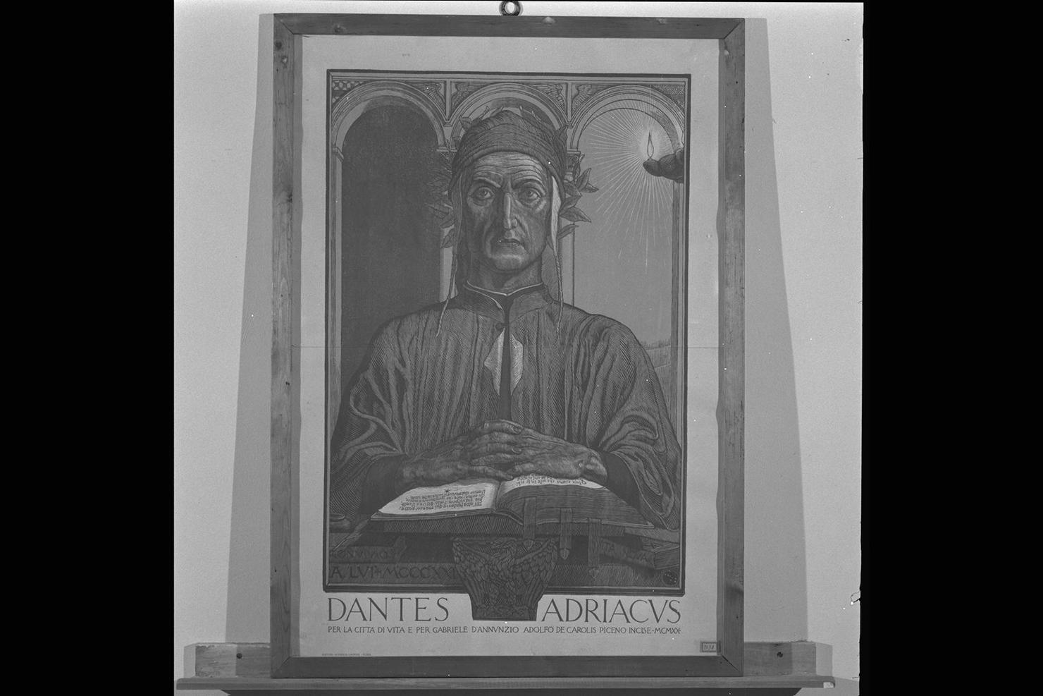 Dantes Adriacus, ritratto di Dante Alighieri (stampa) di De Carolis Adolfo (sec. XX)