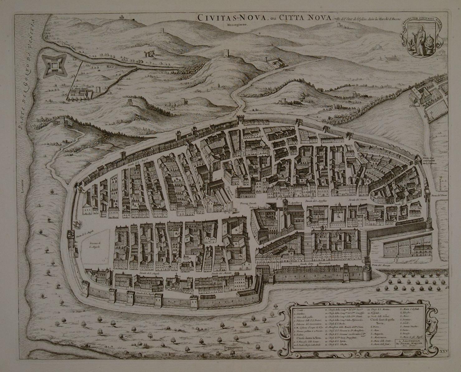 veduta di Civitanova Marche (stampa, serie) - ambito fiammingo (sec. XVIII)