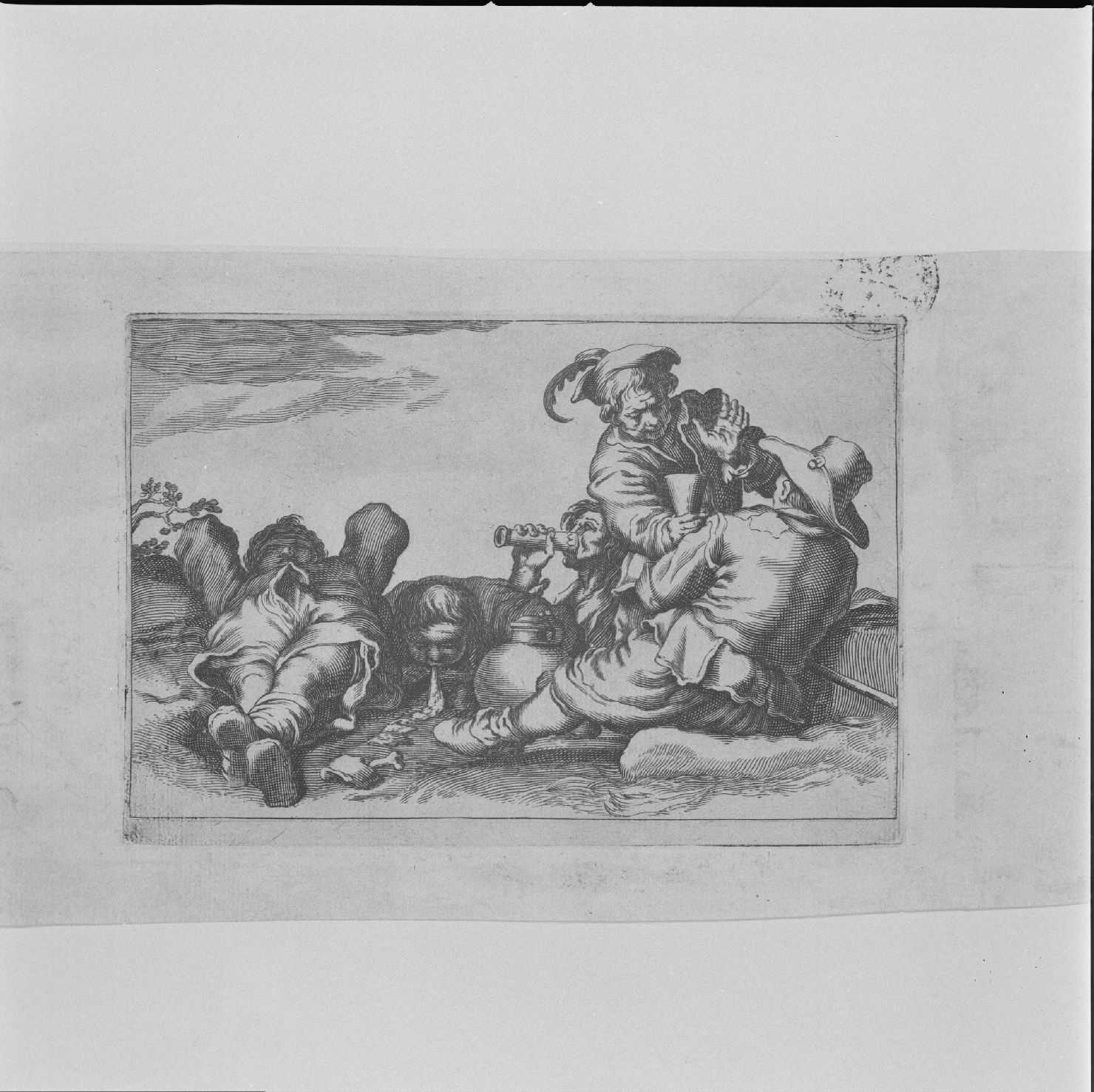 figure maschili ubriache (stampa) di Bloemaert Abraham (secc. XVI/ XVII)