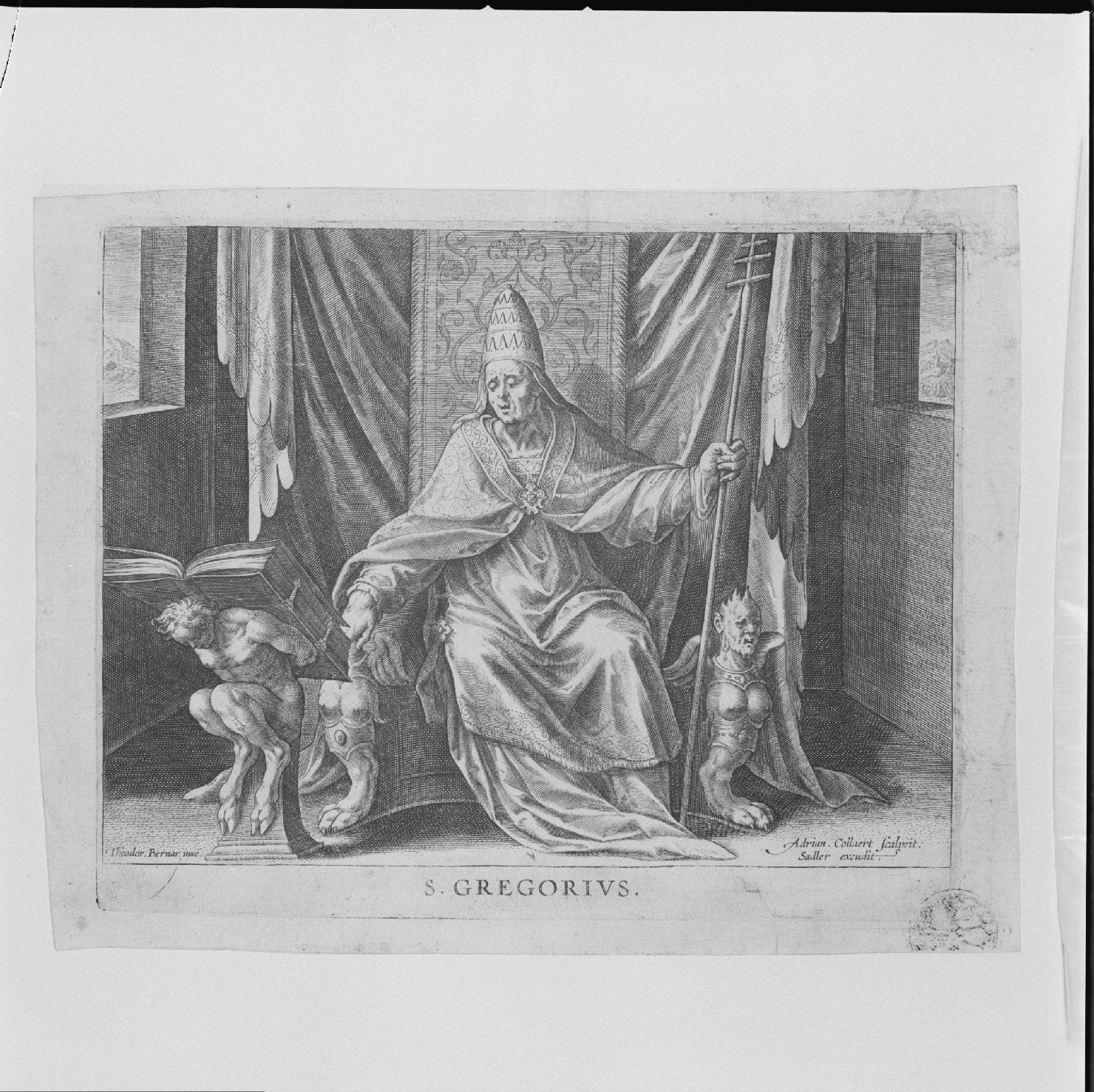 San Gregorio (stampa) di Bernardi Theodorus, Collaert Adriaen I (secc. XVI/ XVII)