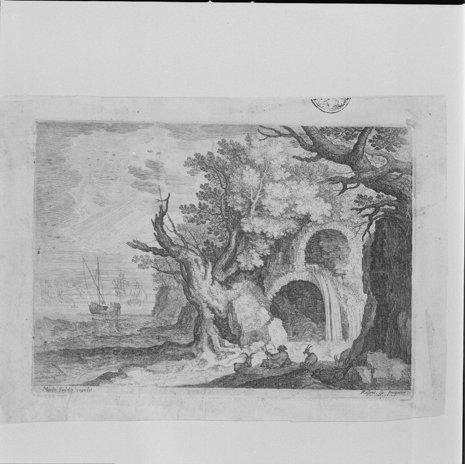 paesaggio con rovine (stampa) di Sadeler Gillis il Giovane, Saverij Roelant (inizio sec. XVII)