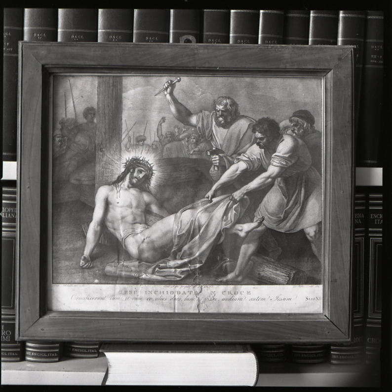 stazione XI: Gesù inchiodato alla croce (stampa, elemento d'insieme) di Sabatelli Luigi, Cecchi Giovanni Battista, Eredi Benedetto (sec. XIX)