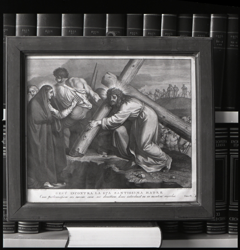 stazione IV: Gesù incontra la Madonna (stampa, elemento d'insieme) di Sabatelli Luigi, Cecchi Giovanni Battista, Eredi Benedetto (sec. XIX)