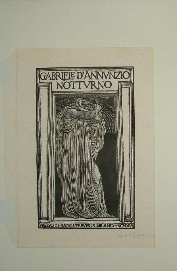 figura femminile dolente (stampa) di De Carolis Adolfo (attribuito) (primo quarto sec. XX)