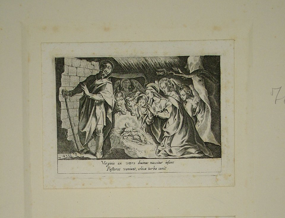 natività di Gesù (stampa, elemento d'insieme) - ambito Italia centrale (primo quarto sec. XVII)