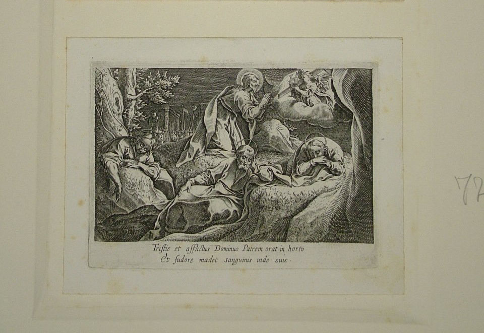 orazione di Cristo nell'orto di Getsemani (stampa, elemento d'insieme) - ambito Italia centrale (primo quarto sec. XVII)