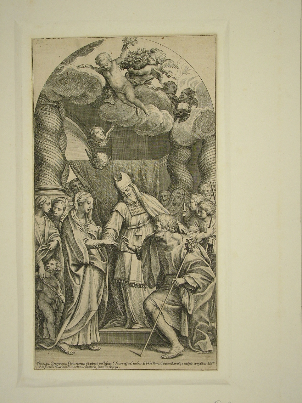 sposalizio di Maria Vergine (stampa) di Berrettoni Nicolò (attribuito), Bartoli Pietro Santi (attribuito) (terzo quarto sec. XVII)