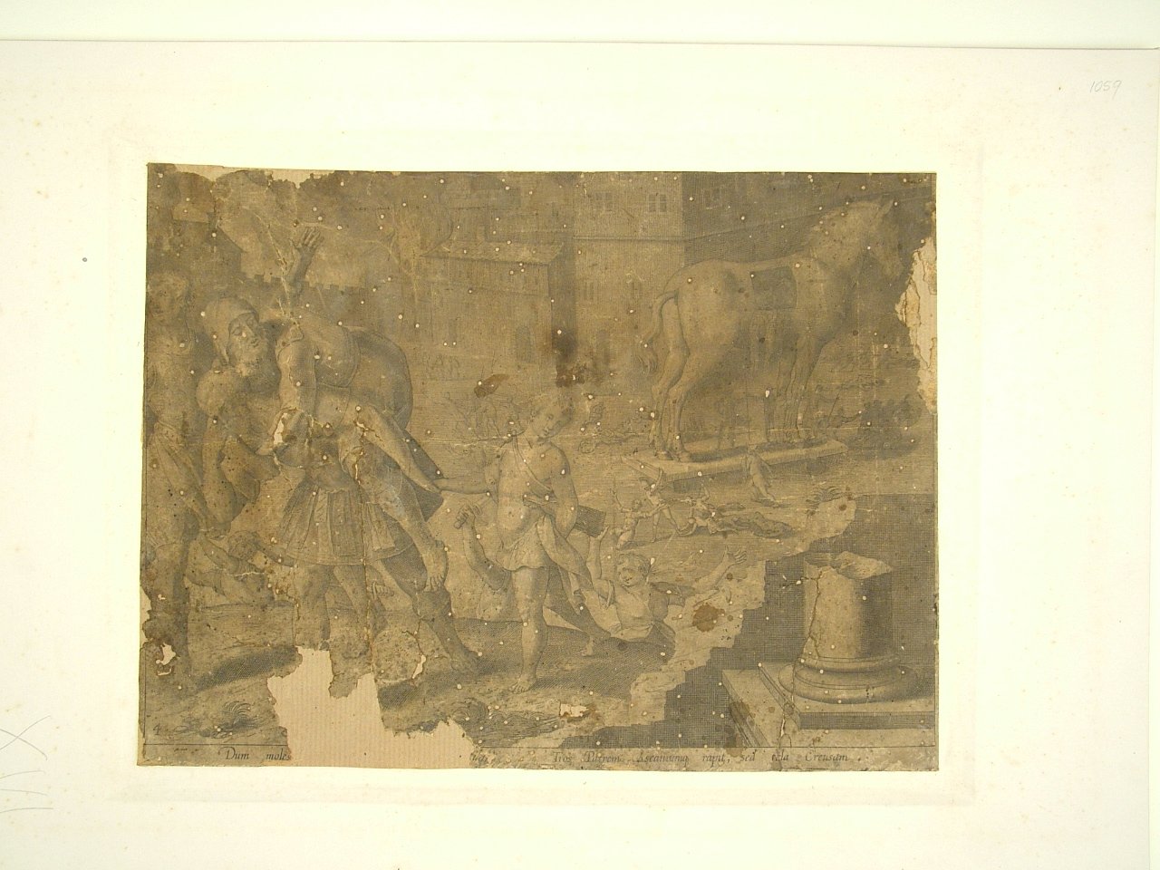 Enea e Anchise fuggono da Troia in fiamme (stampa) - ambito tosco-romano (seconda metà sec. XVI)