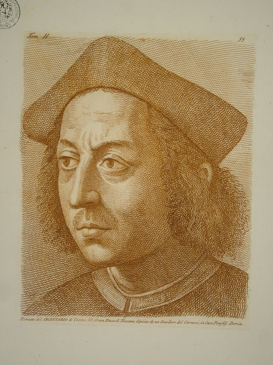 ritratto d'uomo (stampa, elemento d'insieme) di Carracci Annibale (scuola), Fidanza Paolo (attribuito) (terzo quarto sec. XVIII)