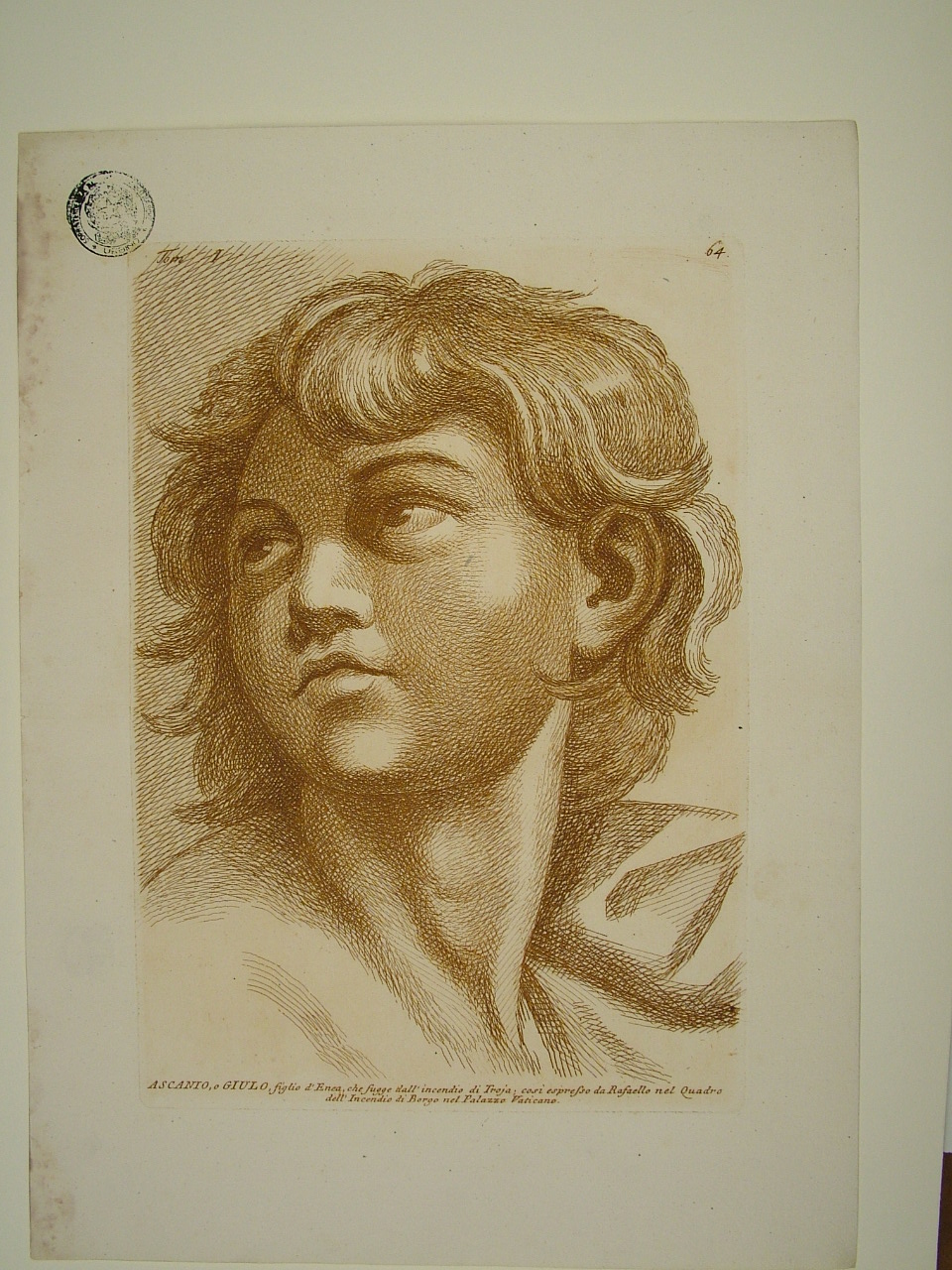 Ascanio (stampa, elemento d'insieme) di Sanzio Raffaello (attribuito), Fidanza Paolo (attribuito) (terzo quarto sec. XVIII)