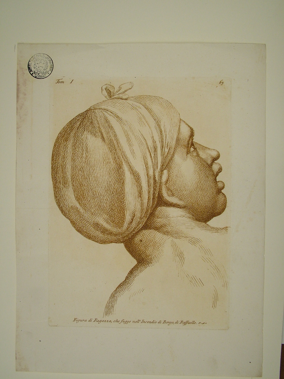 figura femminile (stampa, elemento d'insieme) di Sanzio Raffaello (attribuito), Fidanza Paolo (attribuito) (terzo quarto sec. XVIII)