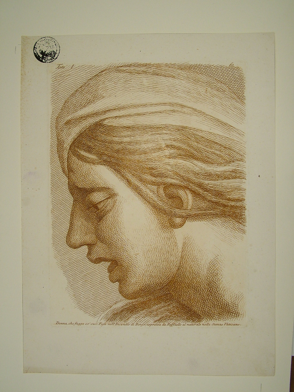 figura femminile (stampa, elemento d'insieme) di Sanzio Raffaello (attribuito), Fidanza Paolo (attribuito) (terzo quarto sec. XVIII)