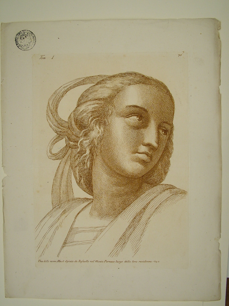 Musa (stampa, elemento d'insieme) di Sanzio Raffaello (attribuito), Fidanza Paolo (attribuito) (terzo quarto sec. XVIII)