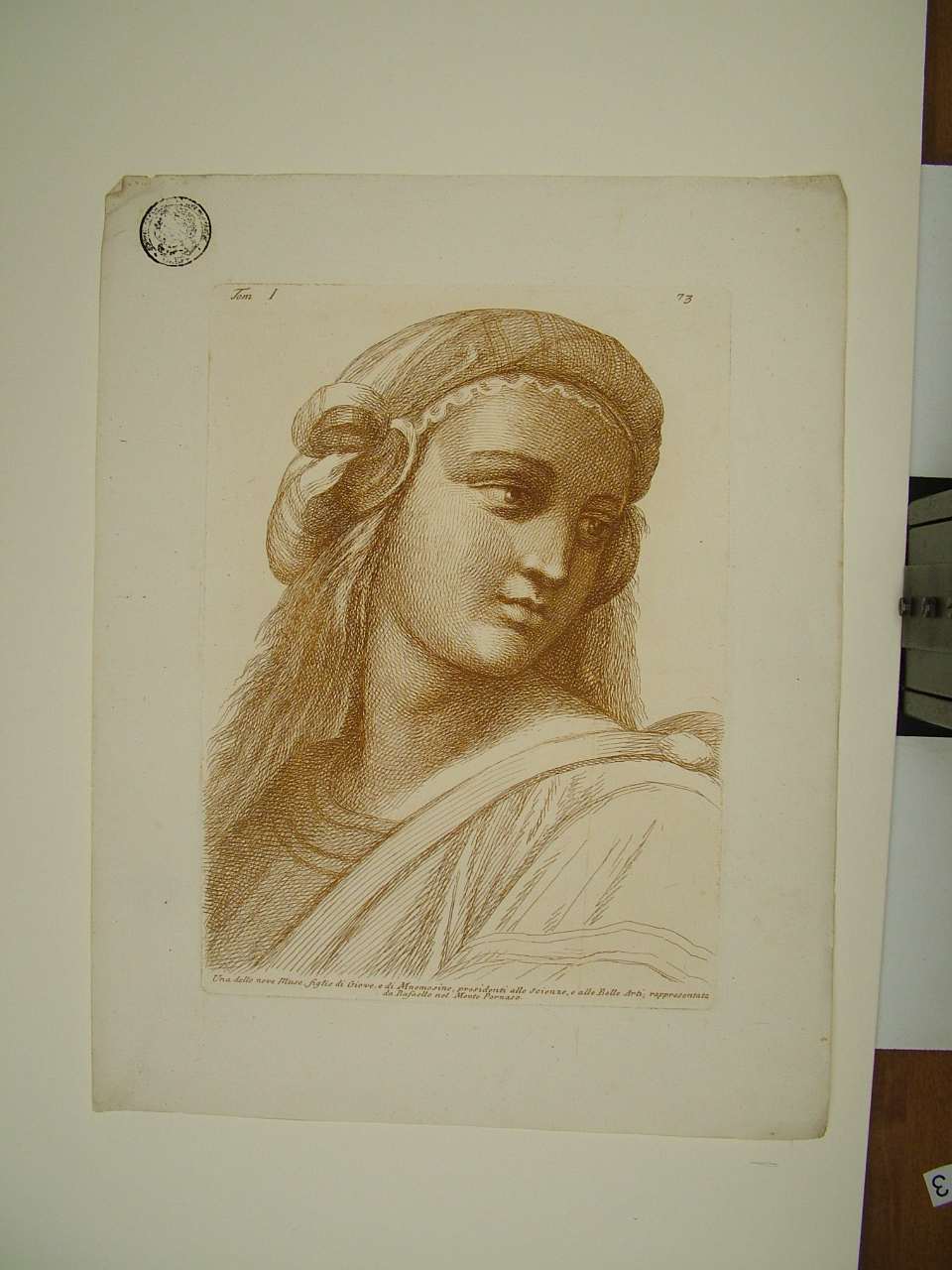 Musa (stampa, elemento d'insieme) di Sanzio Raffaello (attribuito), Fidanza Paolo (attribuito) (sec. XVIII)